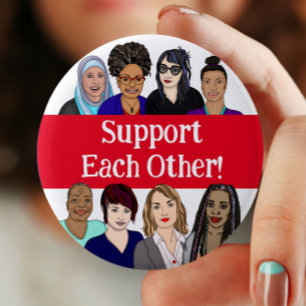 Badge Rond 5 Cm Se soutenir mutuellement Épingles de la Fête des