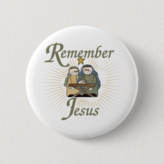 Badge Rond 5 Cm Se souvenir de Jésus (Devant)