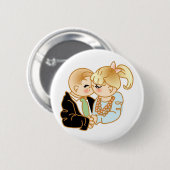 Badge Rond 5 Cm Se souvenir du premier baiser (Devant & derrière)