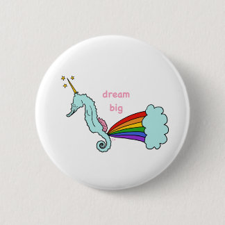 Badge Rond 5 Cm sea horse licorne dreamer bouton