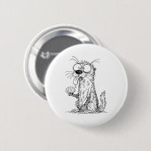 Badge Rond 5 Cm Sea Otter Abstract Art Rtrait Drawing Whimsical Fu (Devant & derrière)
