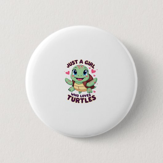 Badge Rond 5 Cm Sea Reptile Turtle Lovers Just A Girl Who Loves Tu (Devant)