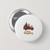 Badge Rond 5 Cm Sea Turtles Driving Christmas Tree Truck Turtle Ch (Devant & derrière)