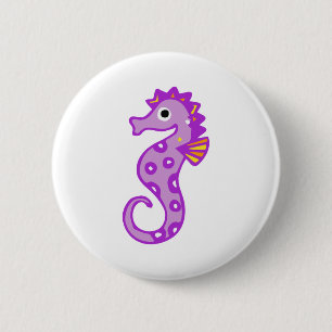 Badge Rond 5 Cm Seahorse