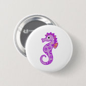 Badge Rond 5 Cm Seahorse (Devant & derrière)
