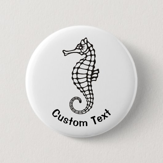 Badge Rond 5 Cm Seahorse Black (Devant)