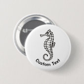 Badge Rond 5 Cm Seahorse Black (Devant & derrière)