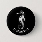 Badge Rond 5 Cm Seahorse White (Devant)