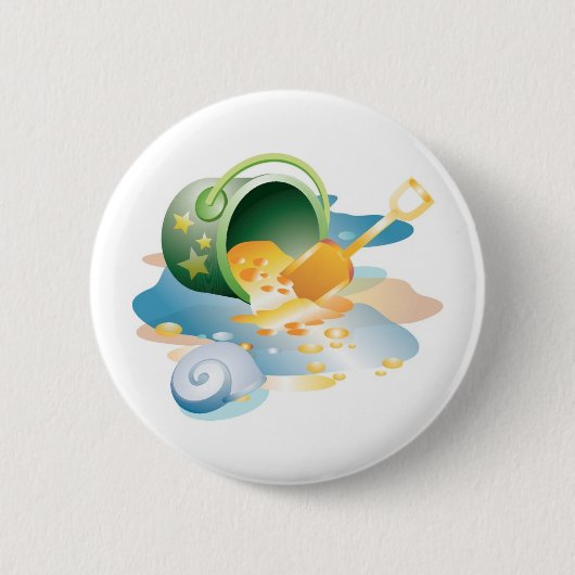 Badge Rond 5 Cm Seau, seau et coque (Devant)