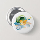 Badge Rond 5 Cm Seau, seau et coque (Devant & derrière)