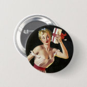 Badge Rond 5 Cm Secouant le Pin de présents (Devant & derrière)