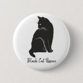 Badge Rond 5 Cm Secourt de chat noir (Devant)