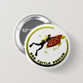 Badge Rond 5 Cm Secourt de tortue marine (Devant & derrière)