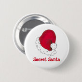 Badge Rond 5 Cm Secret Père Noël Red Santa Chapeau Noël Noël Noël (Devant & derrière)