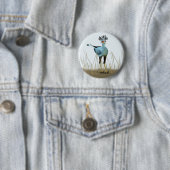 Badge Rond 5 Cm Secrétaire Bird d'Afrique du Sud (En situation)
