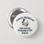 BADGE ROND 5 CM SECRÉTAIRE D'ÉCOLE (Devant & derrière)