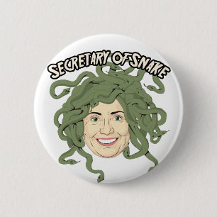 Badge Rond 5 Cm Secrétaire d'État ou serpent Hillary Clinton Butto