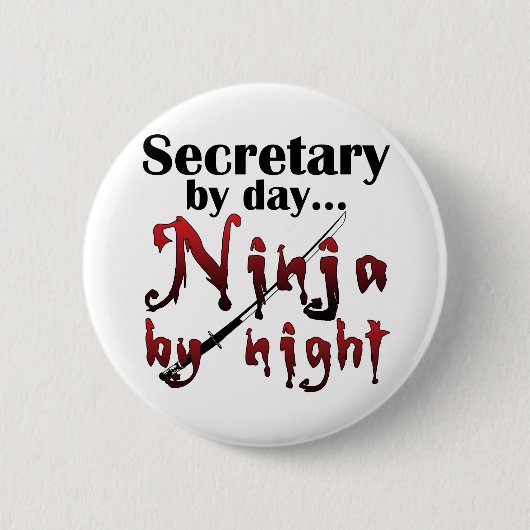 Badge Rond 5 Cm Secrétaire Ninja (Devant)