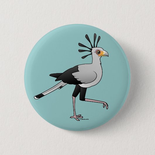 Badge Rond 5 Cm Secrétaire oiseau (Devant)