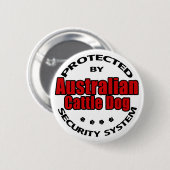 Badge Rond 5 Cm Sécurité des chiens de combat australiens (Devant & derrière)