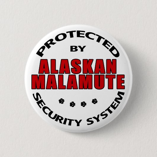 Badge Rond 5 Cm Sécurité des malamuts en Alaska (Devant)