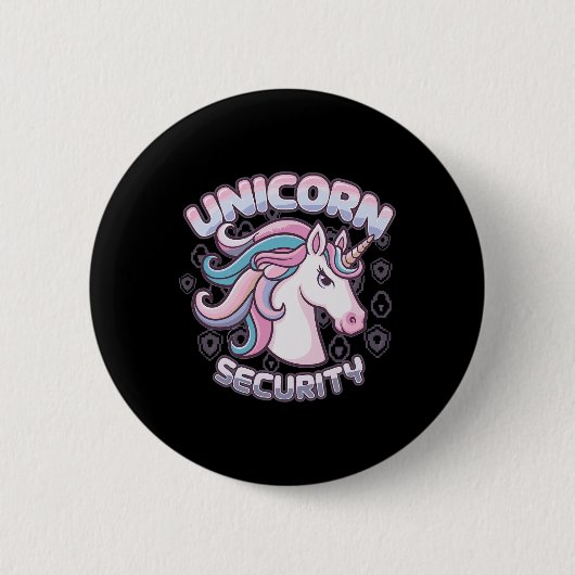 Badge Rond 5 Cm Sécurité Unicorn (Devant)