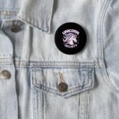 Badge Rond 5 Cm Sécurité Unicorn (En situation)