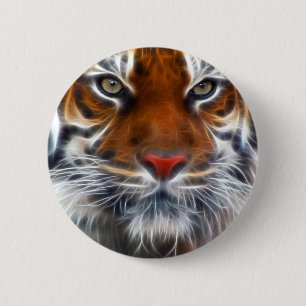 Badge Rond 5 Cm Seigneur des jungles indiennes, le tigre de