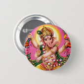 Badge Rond 5 Cm Seigneur Ganesha de danse (Devant & derrière)