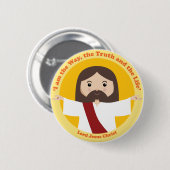 Badge Rond 5 Cm Seigneur Jésus-Christ (Devant & derrière)