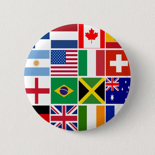 Badge Rond 5 Cm Seize drapeaux de beaucoup de nations T-shirts, Mu (Devant)