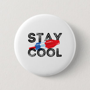 Badge Rond 5 Cm Séjour Cool Rocket Pop Rouge Blanc Et Bleu Popsicl