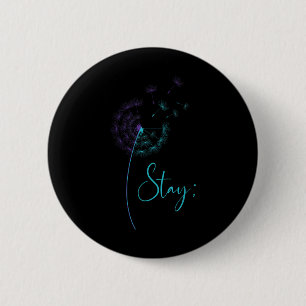 Badge Rond 5 Cm Séjour Semicolon Turquoise & Suicide de Dandel