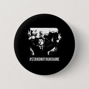 Badge Rond 5 Cm Selenskyj Soutenez l'Ukraine Arrêtez la Guerre Sou
