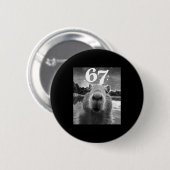 Badge Rond 5 Cm Selfie de capybara avec graphique de capy mème 67 (Devant & derrière)