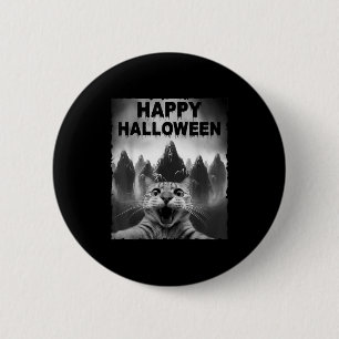 Badge Rond 5 Cm Selfie De Chat Drôle Avec Fantômes Jour Du Costume