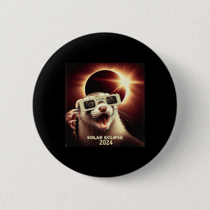 Badge Rond 5 Cm Selfie Ferret Enfants Mens Solaire Eclipse Ferret