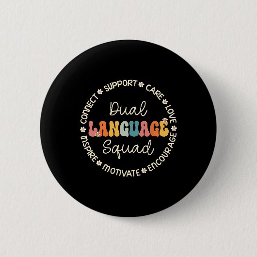 Badge Rond 5 Cm Semaine d'appréciation de l'équipe de langue doubl (Devant)