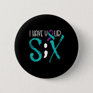 Badge Rond 5 Cm Semicolon de sensibilisation à la prévention du su