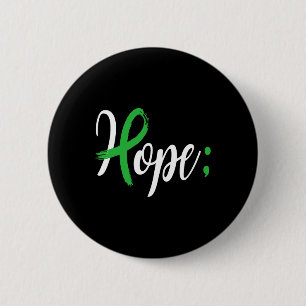 Badge Rond 5 Cm Semicolon Mois de sensibilisation à la santé menta