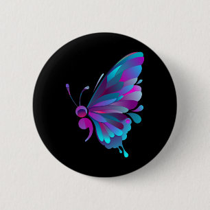 Badge Rond 5 Cm Semicolon Papillon semi-côlon Tatouage santé menta