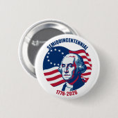 Badge Rond 5 Cm Semiquincentennial George Washington Button (Devant & derrière)