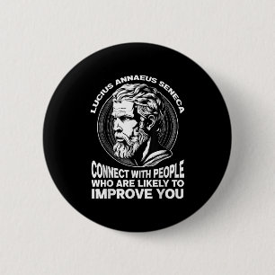 Badge Rond 5 Cm Seneca Philosophe stoïque Motivation auto-améliore