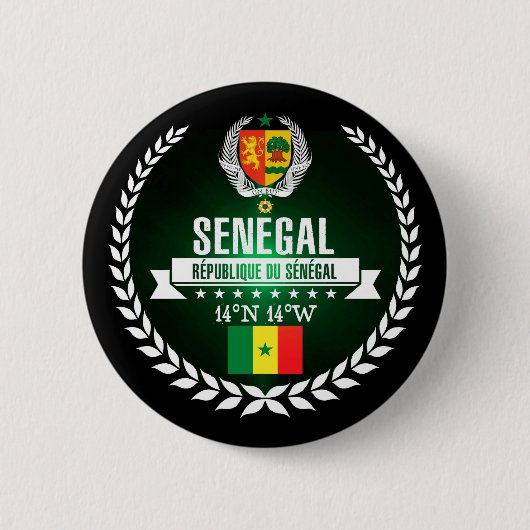 Badge Rond 5 Cm Sénégal (Devant)