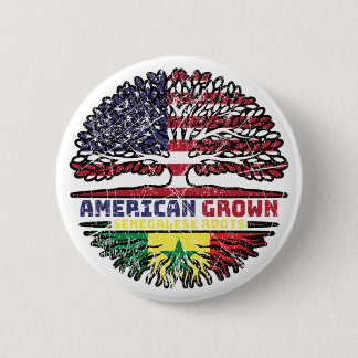 Badge Rond 5 Cm Sénégal Sénégalais Etats-Unis Etats-Unis