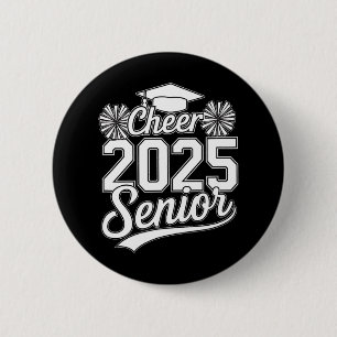 Badge Rond 5 Cm Senior 2025 Cheer Team Mom Lycée Graduation