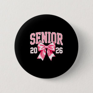 Badge Rond 5 Cm Senior 2026 ruban rose mignon féminin promotion so