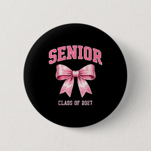 Badge Rond 5 Cm Senior 2027 promotion 2027 arc-en-ciel rose coquet