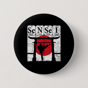 Badge Rond 5 Cm Sensei Éléments du tableau périodique Arts martiau