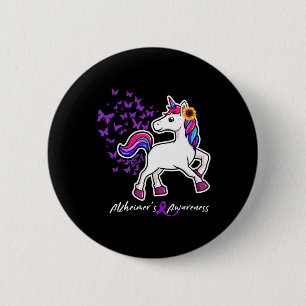 Badge Rond 5 Cm Sensibilisation à Alzheimer pourpre - Fin de la ma
